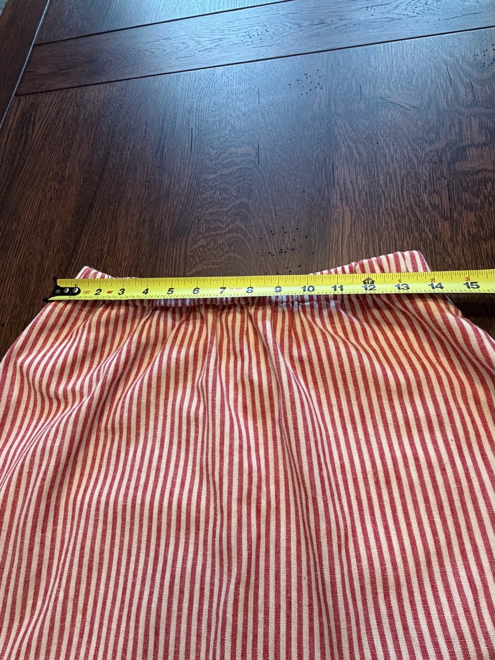J. Crew Red/White Striped Elastic Waist Midi A-Line Skirt with pockets Small - Picture 5 of 11